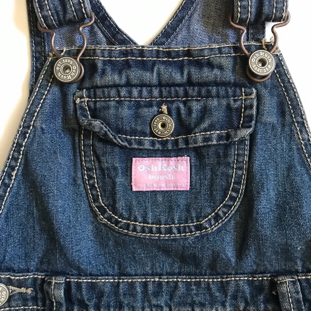 Oshkosh Girls Blue Denim Overall Dress 4T